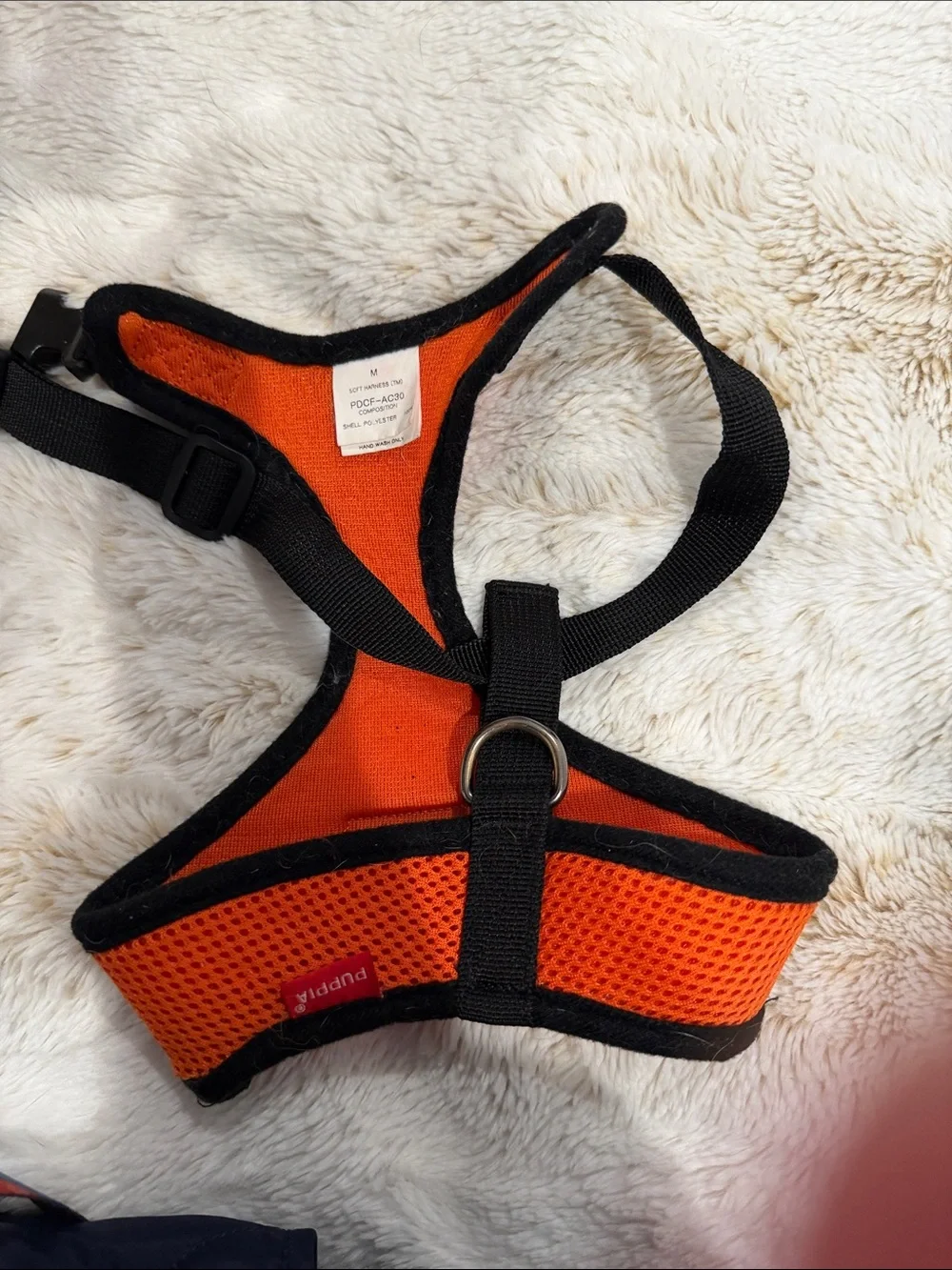 Puppia Orange Mesh Comfort Dog Harness with Black Trim
